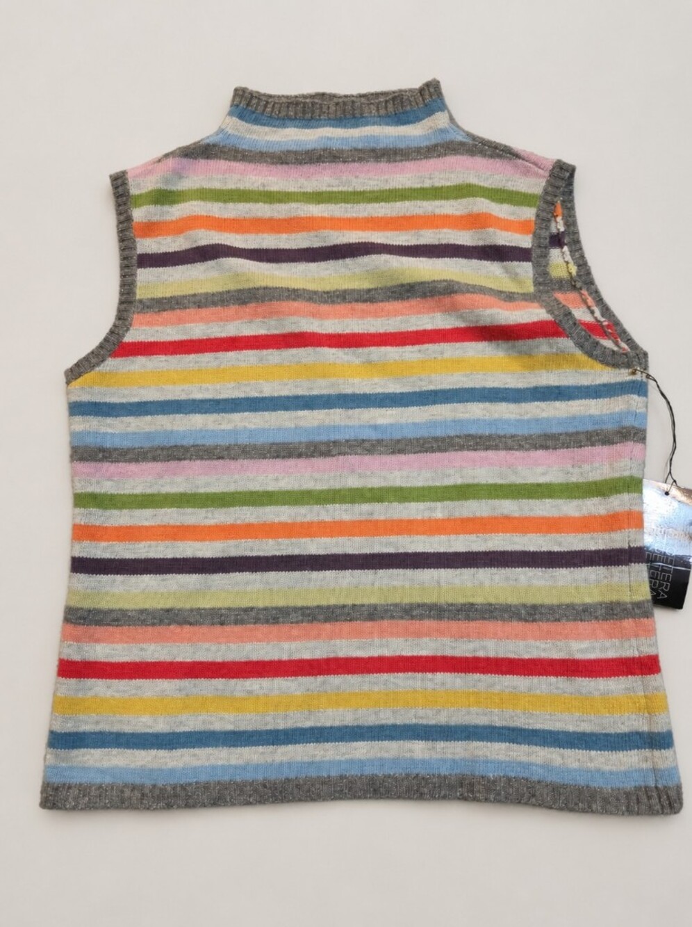 NWT ETCETERA Mindy Striped Mock Neck Sweater Vest XL